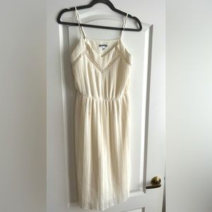 Express Cream Pleated Dress Size XS